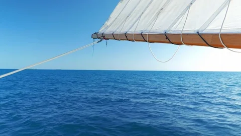 Sail Being Hold by the Back of the Boat Stock Footage 74178149
