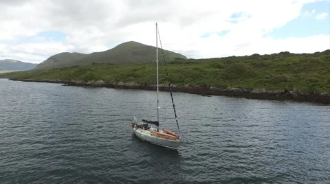 Sail boat at anchor Stock-Footage 57893998