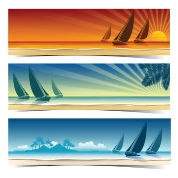 Sail boat background Stock Illustration