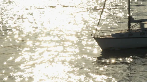 Sail boat in backlight. Stock Footage 39593483
