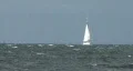 Sail Boat In Choppy Seas HD Footage