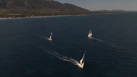 Sail boat drone Stock Footage 236419748