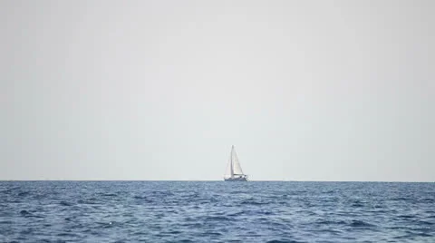 Sail boat on the horizon Stock Footage 24832418
