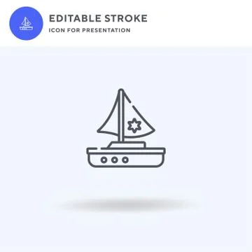 Sail Boat icon vector, filled flat sign, solid pictogram isolated on white, logo イラスト素材