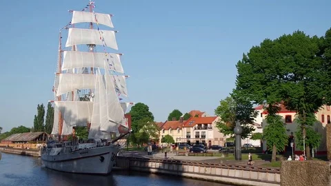 Sail Boat in Klaipeda Stock-Footage 75451326