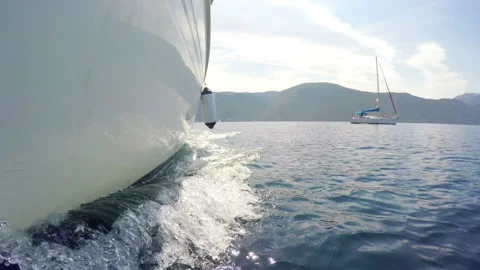 Sail boat low angle shot Stock Footage 104243986