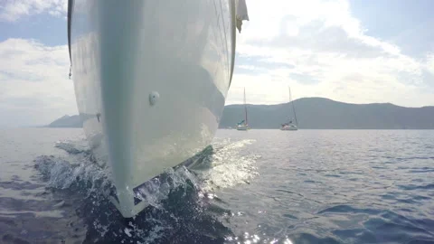 Sail boat low angle shot Stock Footage 104244829