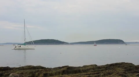 Sail Boat North East Coast Maine _05 Stockbeeldmateriaal 8564341