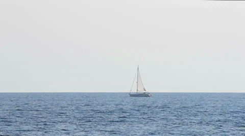 Sail boat on the ocean Stock Footage 24832417