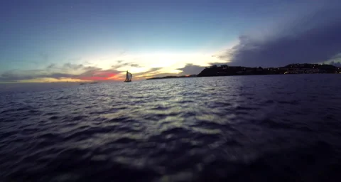 A Sail boat at ocean Video stock 42846056