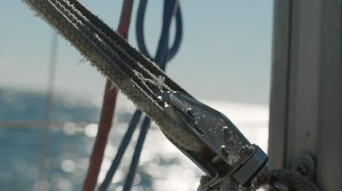 Sail boat rigging closeup Vidéo 48866148