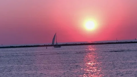 Sail Boat Sunset Video stock 92217032