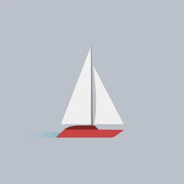 Sail boat. Vector illustration Stock Illustration