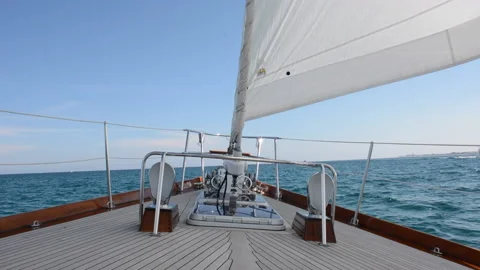 Sail Boat View Stock Footage