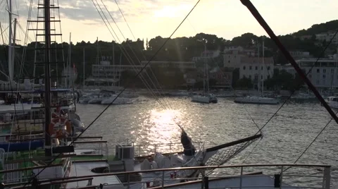 Sail Boats in Harbor Video stock 51353262