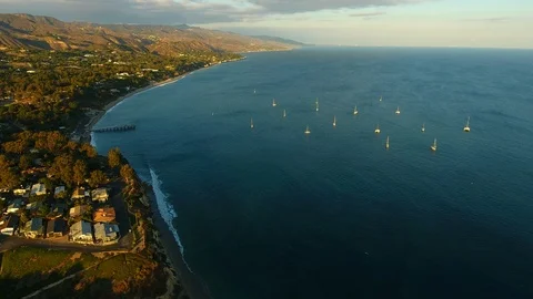 Sail boats in Malibu Video stock 102748574