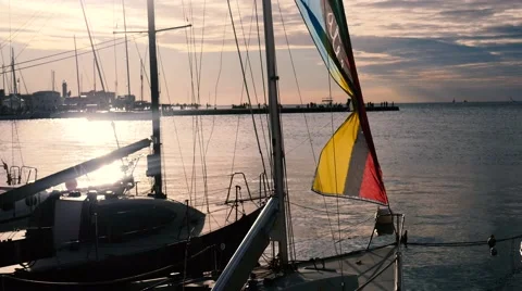 Sail boats in the sunset Video stock 68426402