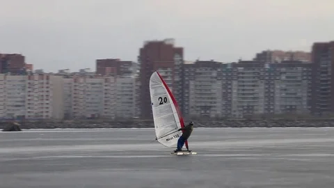 Sail on ice Stock Footage 84476031