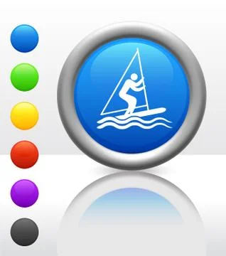 Sail Icon on Internet Button Stock Illustration