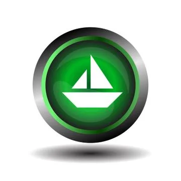 Sail icon on round internet button vector Stock Illustration