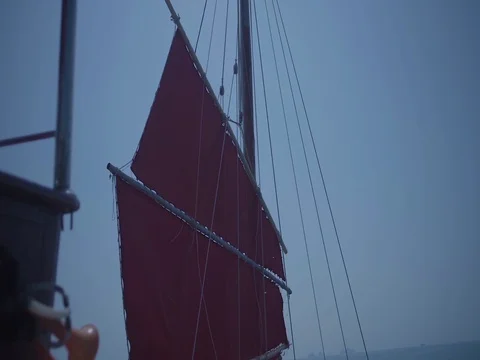 Sail of large ship. Helm of a sailboat. Sailing Boat Yacht. 動画素材 70184213