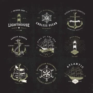 Sail logo set invert Stock Illustration