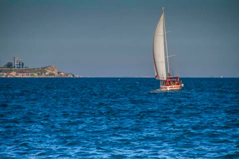 The sail is lonely. Foto stock