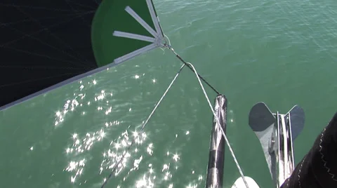 Sail moving on sailing boat Stock Footage 37313129