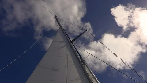 Sail rolling against the sky Stock Footage 107929268