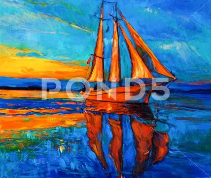 Sail ship Stock Illustration