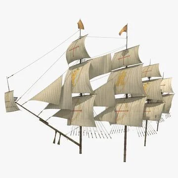Sail Ship Masts 3D Model