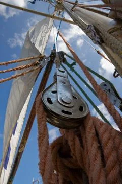 Sail ship rigging Stock Photos