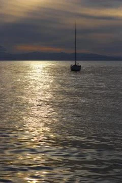 Sail on the sunset 스톡 사진