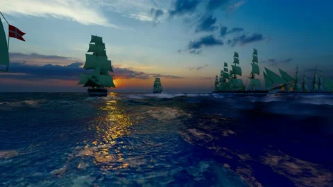 Sail through the wind and waves Stock Footage 193989123