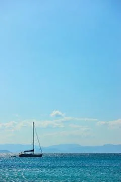 Sail yacht in the sea Stock Photos