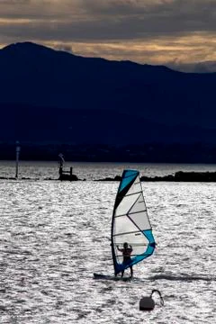 Sailboard wind surfer Stock Photos