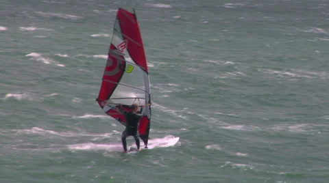 Sailboarder does flip Video stock 1035771
