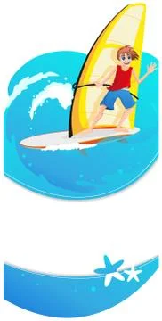 Sailboarding Stock Illustration