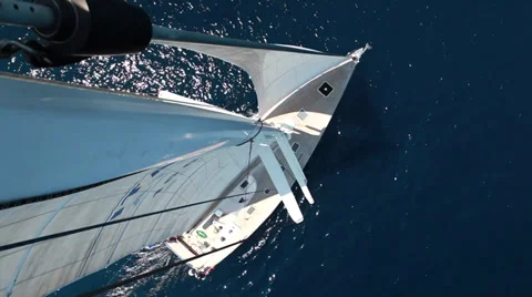 Sailboat from above Stock Footage 30451121
