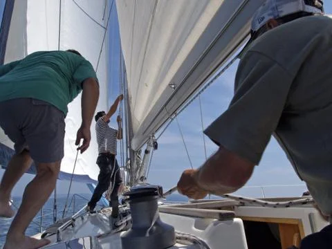 Sailboat action  Stock Photos