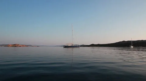 Sailboat anchoring Stock Footage 30451014