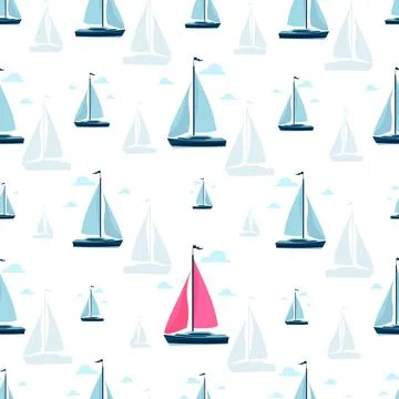 Sailboat background. Seamless pattern. Stock Illustration