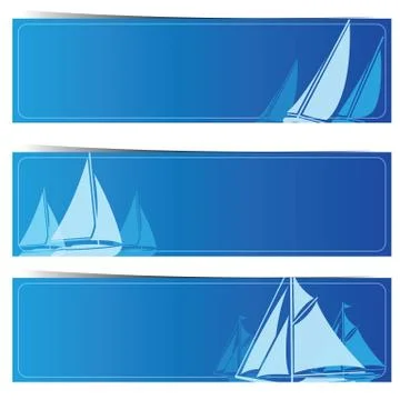 Sailboat banners Stock Illustration