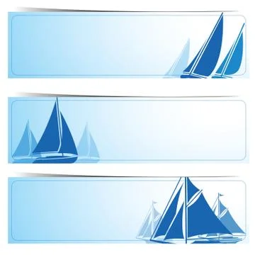 Sailboat banners Stock Illustration