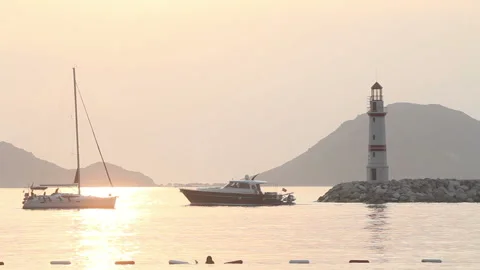 Sailboat in the bay Stock Footage 137254515