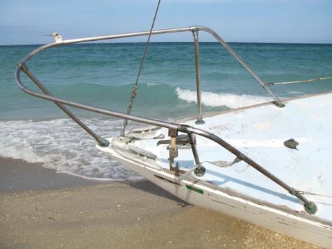 Sailboat On The Beach Angle Stock Photos