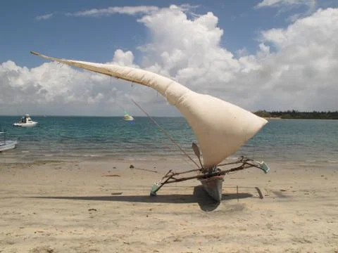 Sailboat on the beach Stock Photos