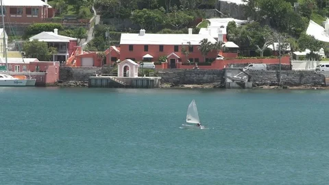 Sailboat in Bermuda Stock Footage 82049685