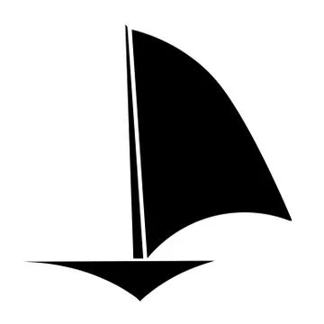 Sailboat black silhouette vector Stock Illustration