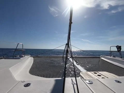 Sailboat Bow Net Stock Footage 165015342